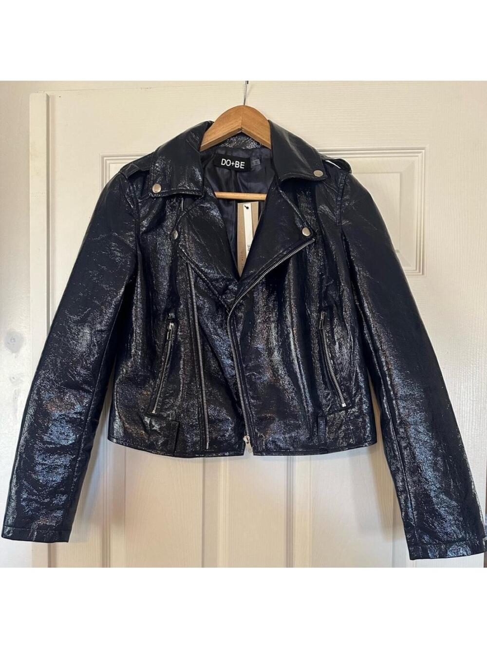 Women's Navy Moto Jacket